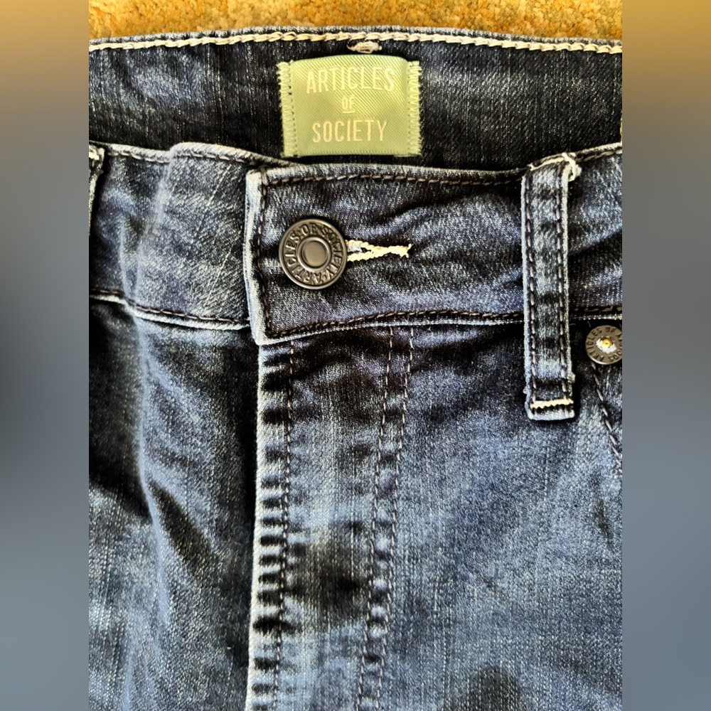 Articles of Society The Secret Skinny Jeans Women 8/29 Dark Wash Raw Hem - Picture 6 of 9